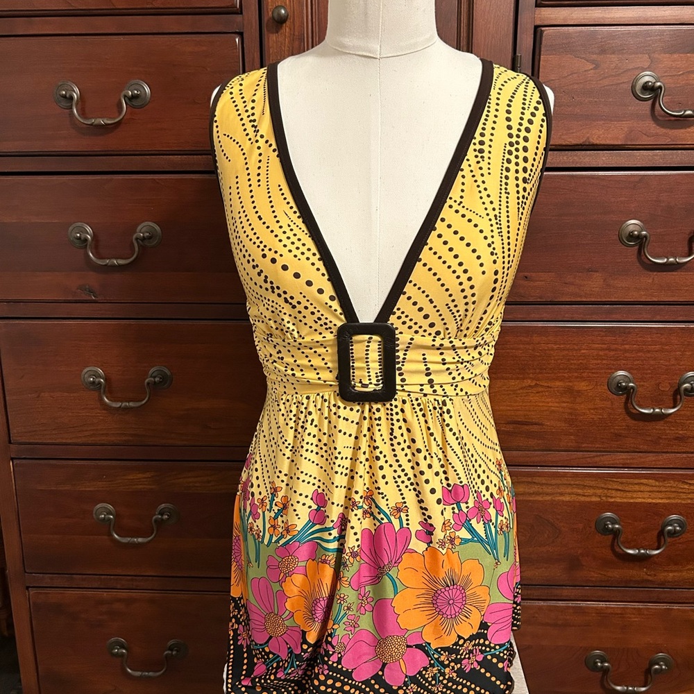 Wet Seal Yellow Polka Dot Tank Top